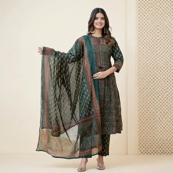 Fine_Taj_Cotton_60_60_Fabric_With_Beautiful_Printed_Kurti_With_Plazo_With_One_Side_Pocket_On_Pant_Swsk60