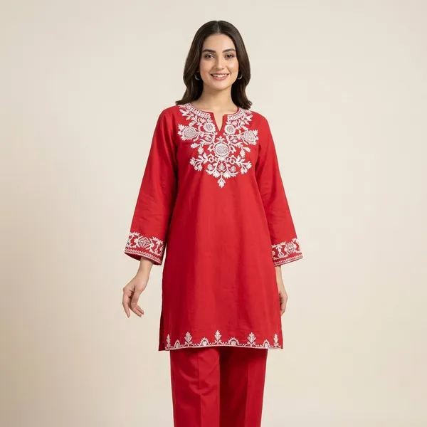 Presenting_Our_Premium_Heavy_Embroidery_With_Pocket_Jaipur_Cord_Set_Swsk61_Red