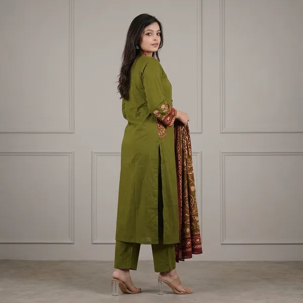 New_Launch_Premium_Cotton_Dress_Rd44_Green