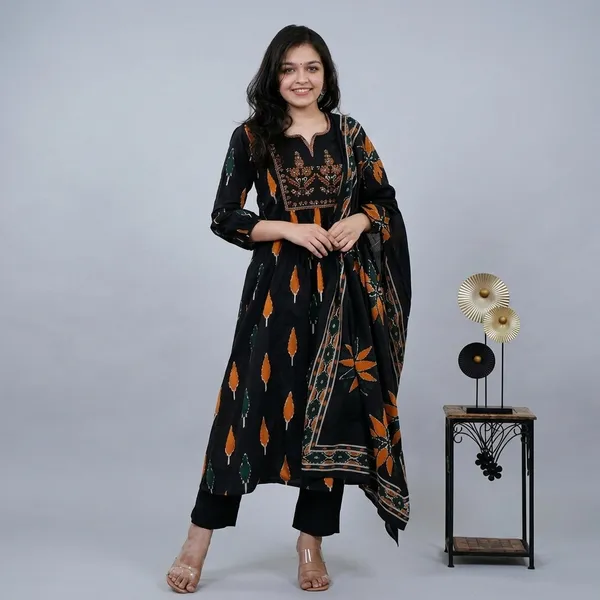 Cotton_Anarkali_Dress_Rd49_Black