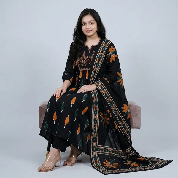 Cotton_Anarkali_Dress_Rd49_Black