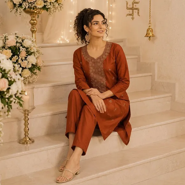 Designer_Gold_Work_Kurta_Pant_Set_For_Women_Rrrd50_Rust_Orange