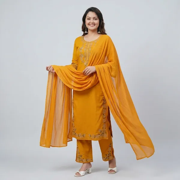 Classic_Mustard_Floral_Embroidered_Kurta_Set_Swsk66