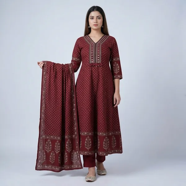 Royal_Bandhej_Printed_Anarkali_Suit_Set_With_Dupatta_Rd60_Maroon