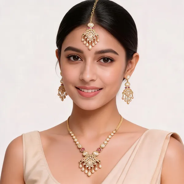 Gold_Brass_Chota_Har_Necklace_Earring_Maang_Tikka_Set_For_Women