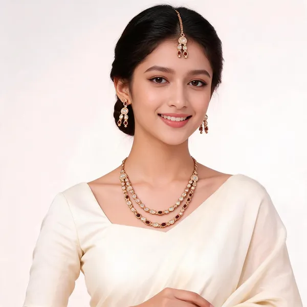 Gold_Stone_Studded_Brass_Double-Layer_Necklace_Set_For_Women