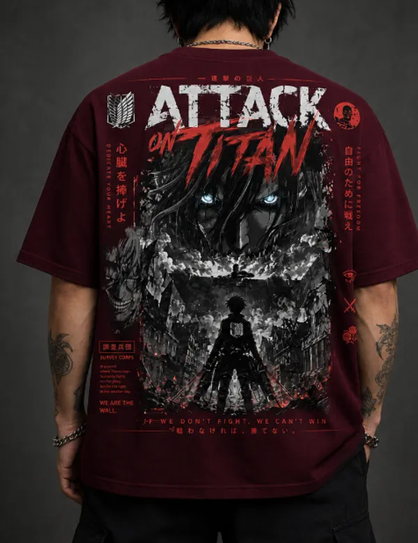 AOT_SURVEY_CORPS_Graphic_Tee_-_Wine_Maroon_Embroidered_Oversized_Drop_Shoulder_for_Unisex