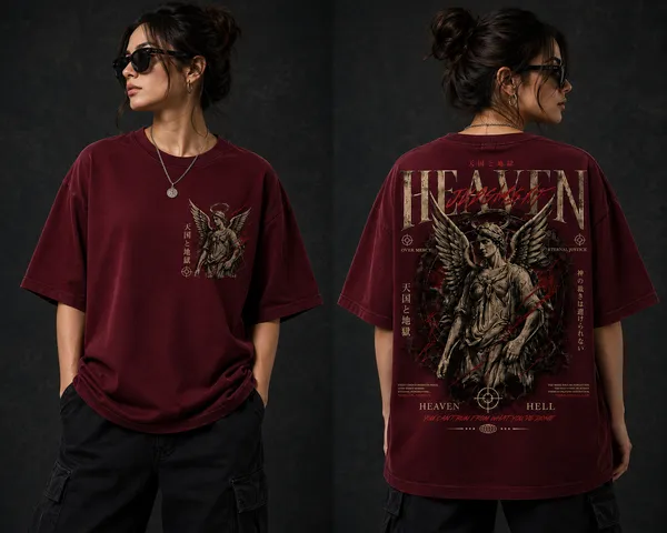 Heaven_Hell_Graphic_Tee_-_Wine_Maroon_Embroidered_Oversized_Drop_Shoulder_for_Unisex