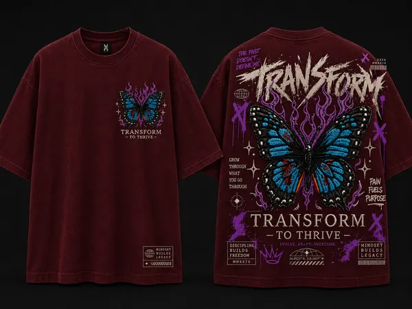 Transform_To_Thrive_Graphic_Tee_-_Wine_Maroon_Embroidered_Oversized_Drop_-_Shoulder_For_Unisex