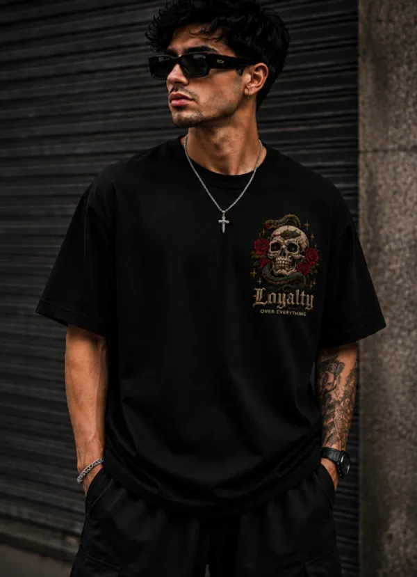 Loyalty_Over_Everything_Graphic_Tee_-_Black_Embroidered_Oversized_Drop_-_Shoulder_For_Unisex