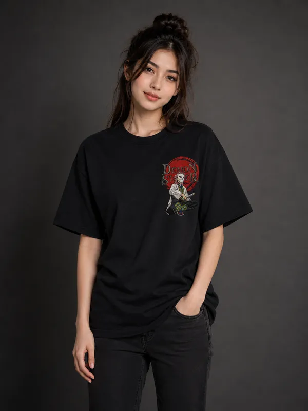 Demon_Slayer_Anime_Graphic_Tee_-_Black_Embroidered_Oversized_Drop_Shoulder_for_Unisex