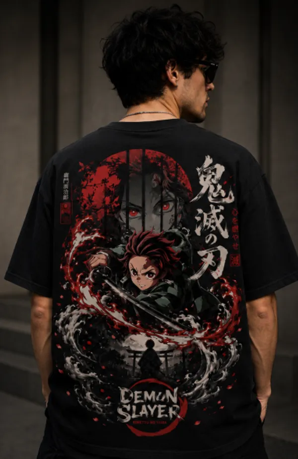 Demon_Slayer_Anime_Graphic_Tee_-_Black_Embroidered_Oversized_Drop_Shoulder_for_Unisex
