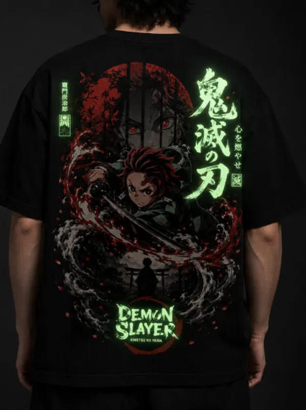 Demon_Slayer_Anime_Graphic_Tee_-_Black_Embroidered_Oversized_Drop_Shoulder_for_Unisex