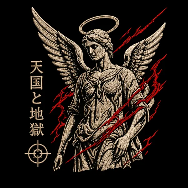 Heaven_Hell_Graphic_Tee_-_Black_Embroidered_Oversized_Drop_Shoulder_for_Unisex