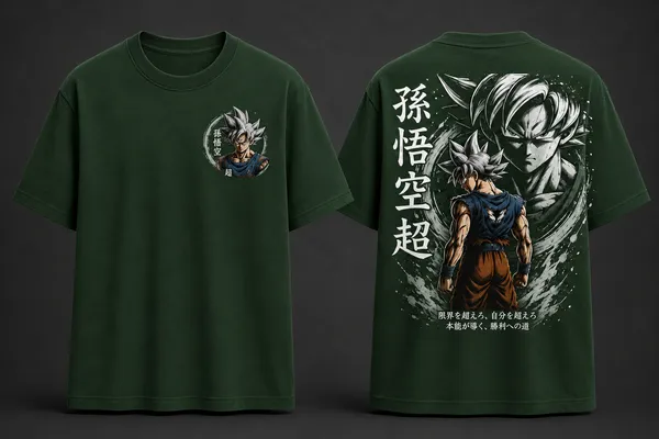 Son_GOKU_Graphic_Tee_-_Forest_Green_Embroidered_Oversized_Drop_Shoulder_for_Unisex