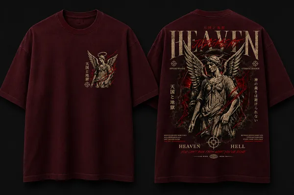 Heaven_Hell_Graphic_Tee_-_Wine_Maroon_Embroidered_Oversized_Drop_Shoulder_for_Unisex