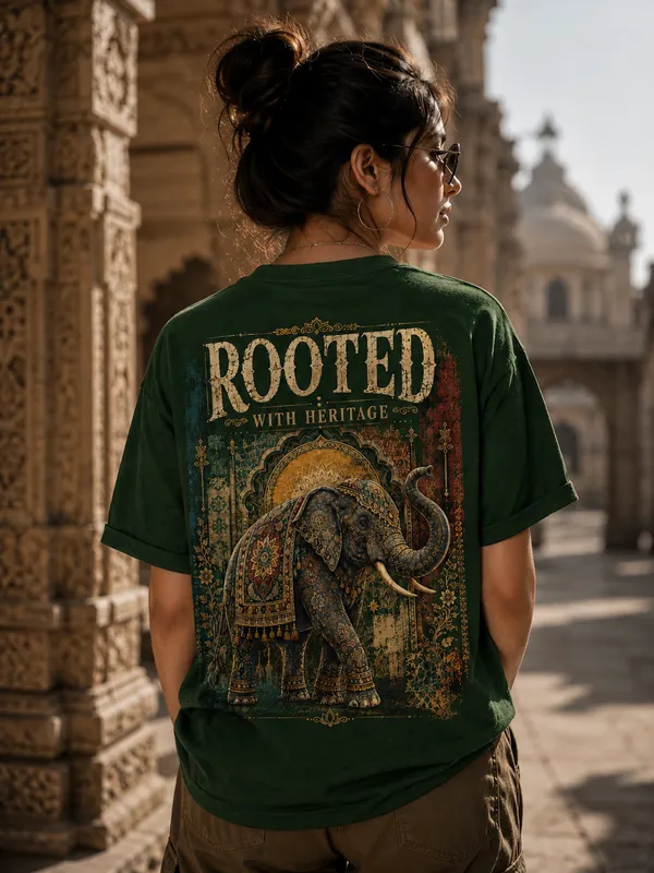 ROOTED_Graphic_Tee_-__FOREST_GREEN_Printed_Regular_Size_for_Unisex