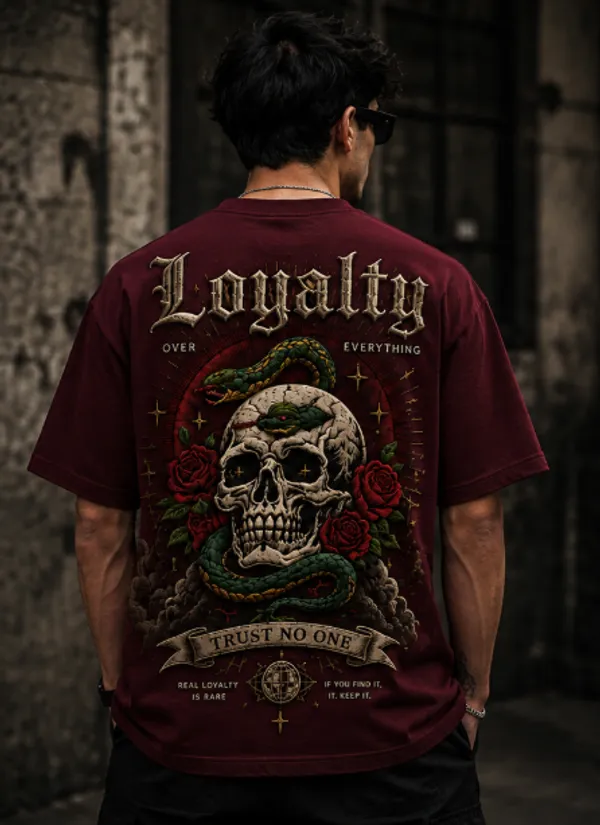 Loyalty_Over_Everything_Graphic_Tee_-_Wine_Maroon_Embroidered_Oversized_Drop_-_Shoulder_For_Unisex