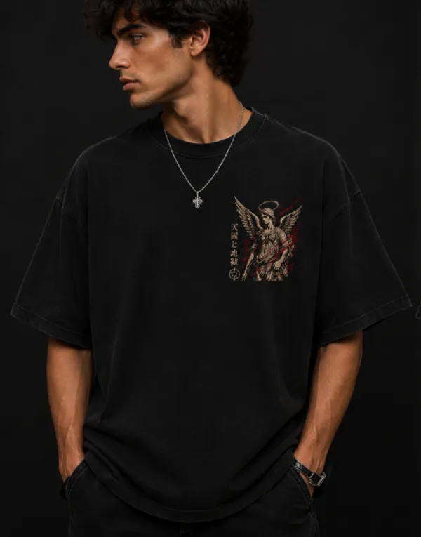 Heaven_Hell_Graphic_Tee_-_Black_Embroidered_Oversized_Drop_Shoulder_for_Unisex