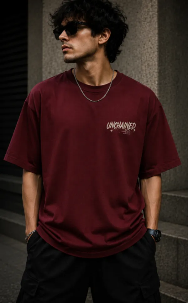 Unchanged_Graphic_Tee_-_Wine_Maroon_Embroidered_Oversized_Drop_-_Shoulder_For_Unisex
