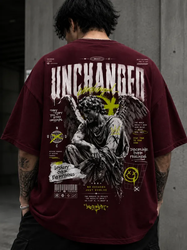Unchanged_Graphic_Tee_-_Wine_Maroon_Embroidered_Oversized_Drop_-_Shoulder_For_Unisex