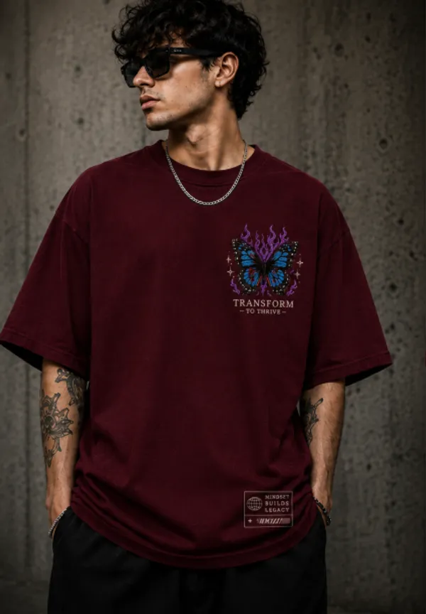Transform_To_Thrive_Graphic_Tee_-_Wine_Maroon_Embroidered_Oversized_Drop_-_Shoulder_For_Unisex
