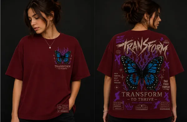 Transform_To_Thrive_Graphic_Tee_-_Wine_Maroon_Embroidered_Oversized_Drop_-_Shoulder_For_Unisex