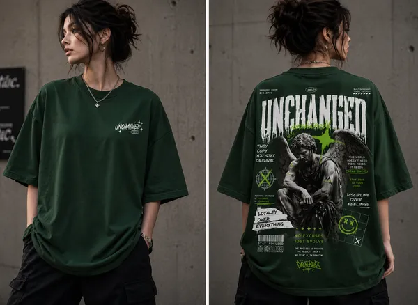 Unchanged_Graphic_Tee_-_Forest_Green_Embroidered_Oversized_Drop_-_Shoulder_For_Unisex