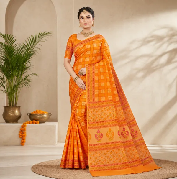 Noor_Vastra_Kesariya_Grace_Saree