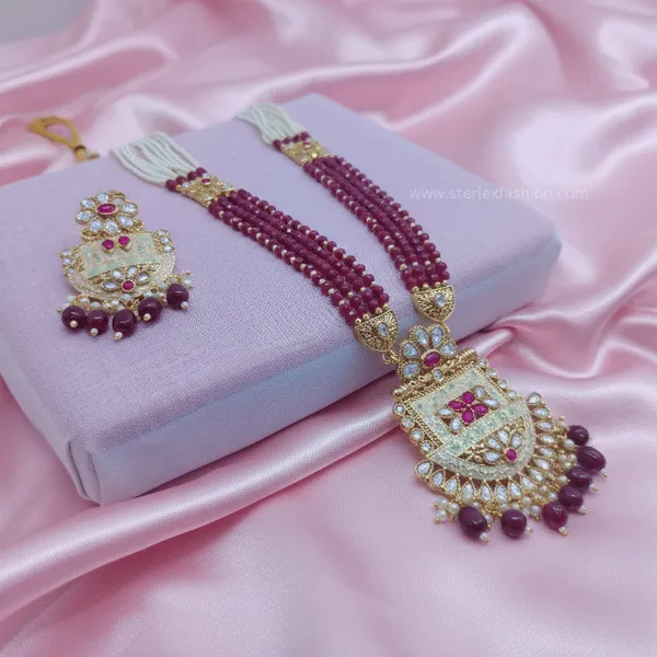 Maroon_Pearl_Kundan_Haar