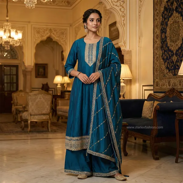 Teal_Noor_Embroidered_Suit_Set