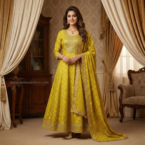 Mustard_Yellow_Anarkali_Suit_Set
