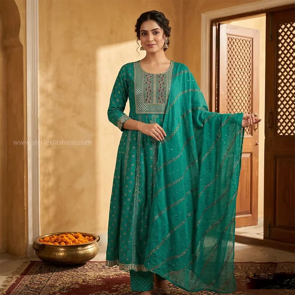 Teal_Green_Anarkali_Suit_Set