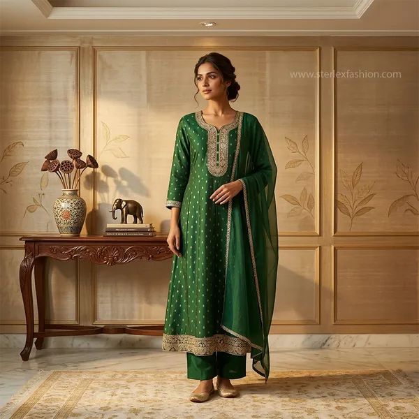 Emerald_Grace_Embroidered_Cotton_Anarkali_Suit_Set