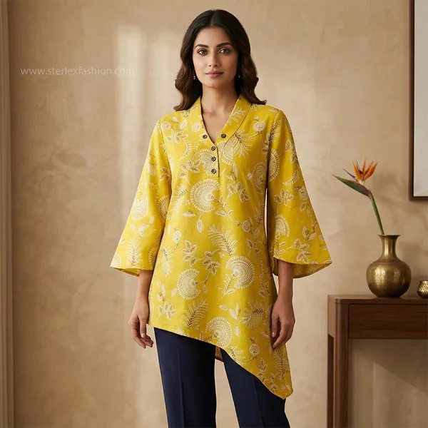 Bloom_Asymmetric_Kurti_Yellow