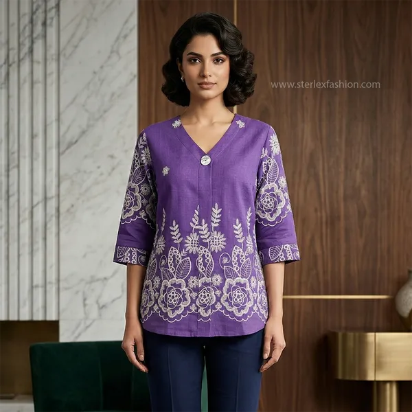 Grace_Floral_Kurti_Purple