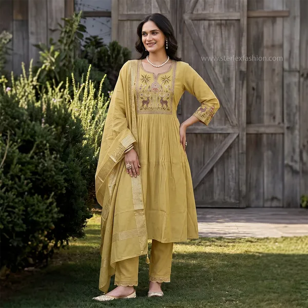 Mustard_Meher_Anarkali_Set