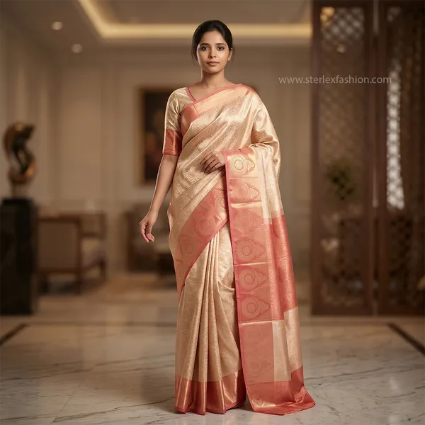 Champagne_Gold_Rose_Pink_Soft_Silk_Saree