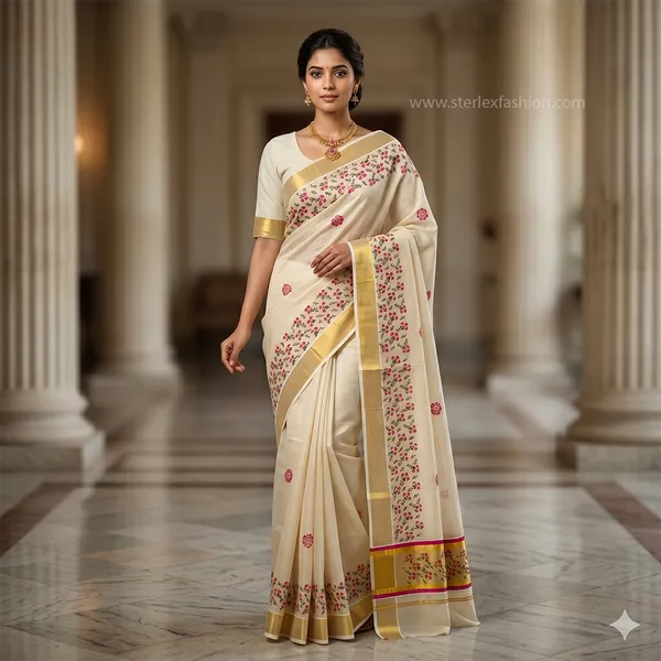 Ivory_Bloom_Border_Traditional_Saree