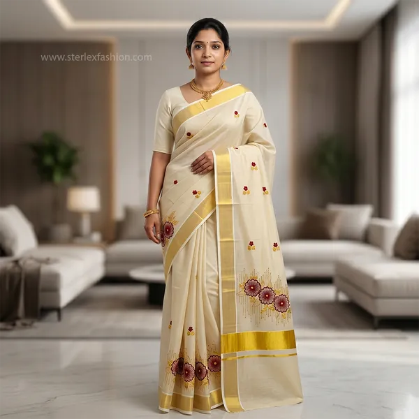 Gulnaar_Blossom_Kasavu_Saree