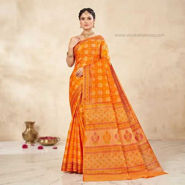 Noor_Vastra_Kesariya_Grace_Saree