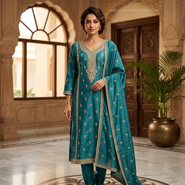 Aafreen_Teal_Heritage_Set