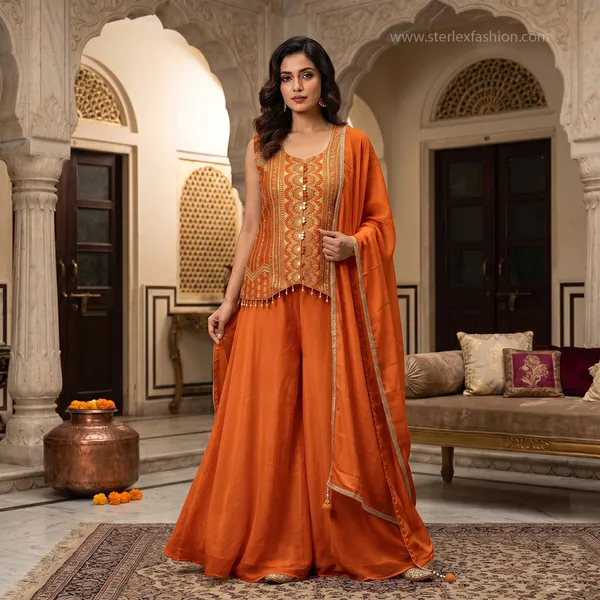 Zareen_Orange_Heritage_Palazzo_Ensemble