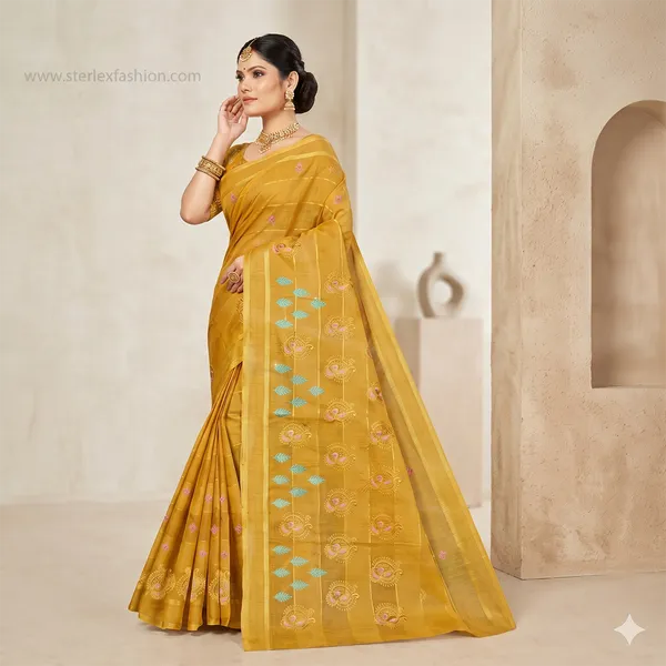 Noor_Vastra_Mustard_Bloom_Saree