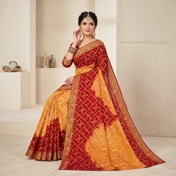 Bandhani_Surya_Raga_Zari_Saree