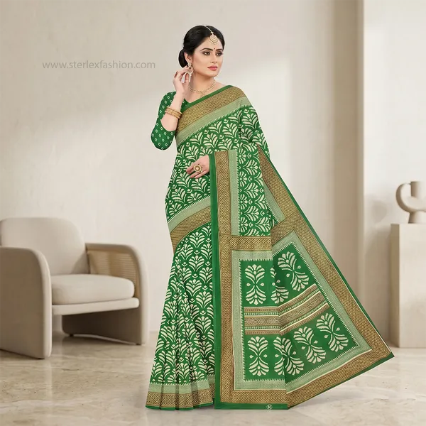 Vrinda_Emerald_Heritage_Printed_Saree
