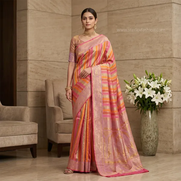 Rangrekha_Pink_Zari_Saree