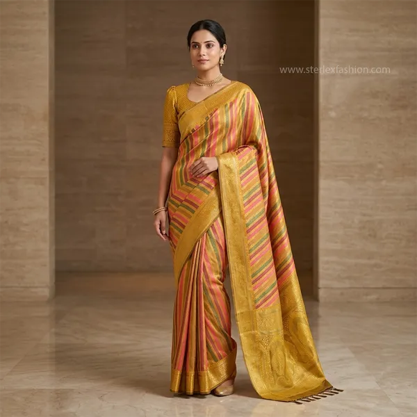Rangrekha_Mustard_Zari_Saree