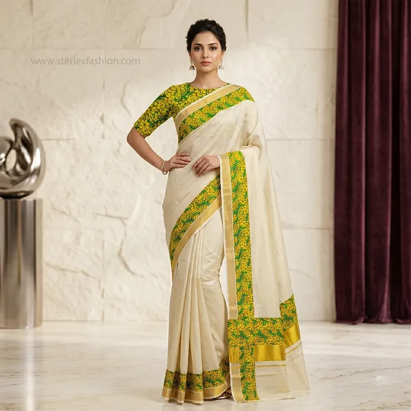 Vishu_Special_Kanikonna_Kasavu_Saree