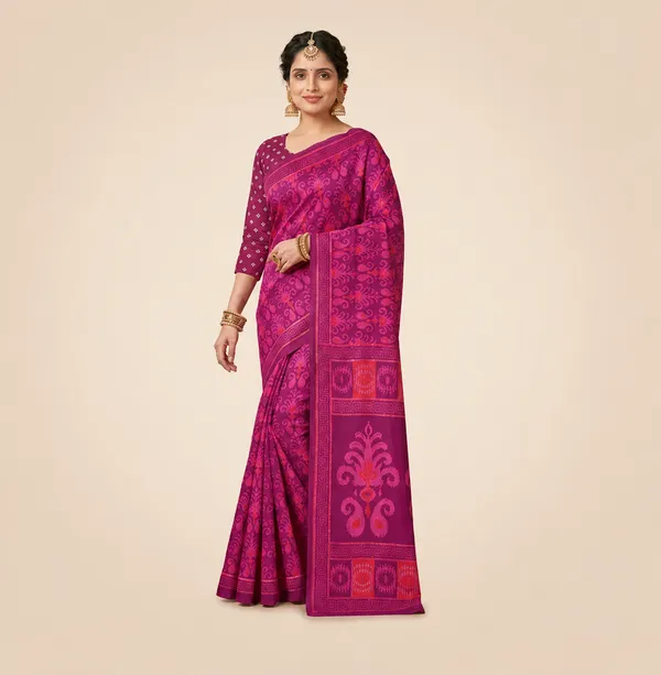 Rangriti_Magenta_Ikat_Heritage_Saree